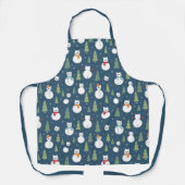 Snowman Cats Vakantiepatroon Schort (Voorkant)