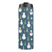Snowman Cats Vakantiepatroon Thermosbeker (Voorkant)
