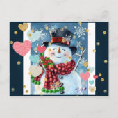 Snowman Celebrating kerstBriefkaart Briefkaart (Voorkant)