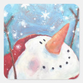 Snowman Celebrating Snow sticker (Voorkant)