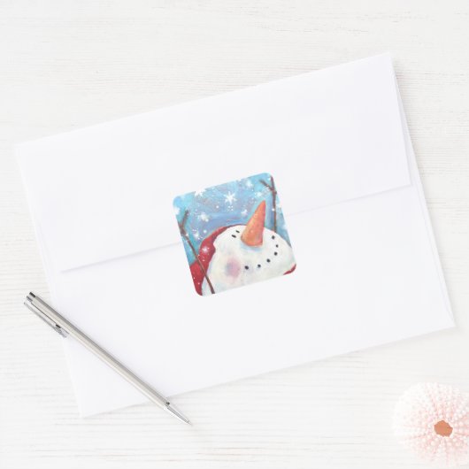 Snowman Celebrating Snow sticker (Envelop)