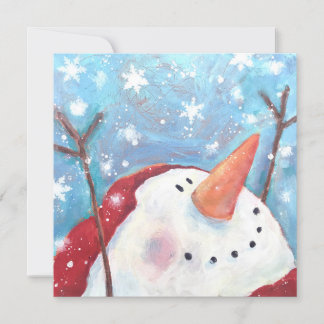 Snowman Celebration Holiday Card Feestdagenkaart