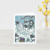 SNOWMAN-CEMETERY, GEKOPPELD VÓÓR ZIJN TIJD leeg Kaart (Gele Bloem)