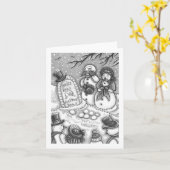 SNOWMAN-CEMETERY, GEKOPPELD VÓÓR ZIJN TIJD leeg Kaart (Gele Bloem)