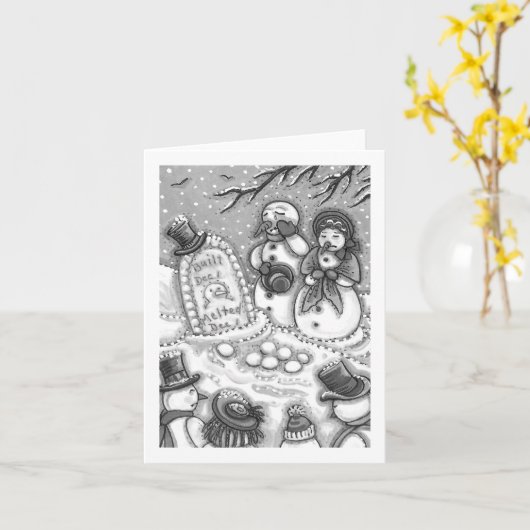 SNOWMAN-CEMETERY, GEKOPPELD VÓÓR ZIJN TIJD leeg Kaart (Gele Bloem)