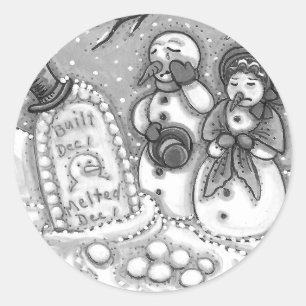 SNOWMAN CEMETERY, GEKOPPELD VÓÓR ZIJN TIJD, MOURNE RONDE STICKER