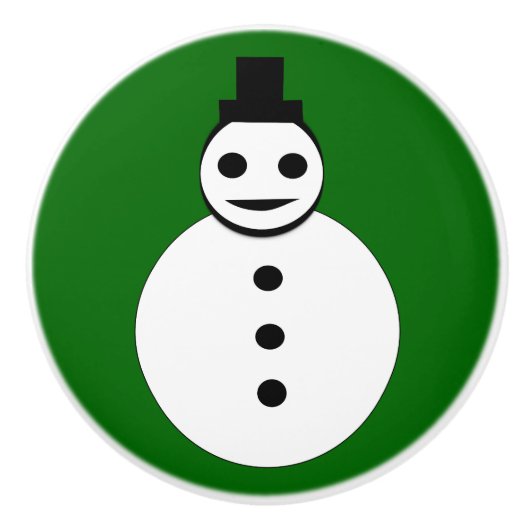 Snowman Ceramic Knob glimlachend Keramische Knop (Voorkant)