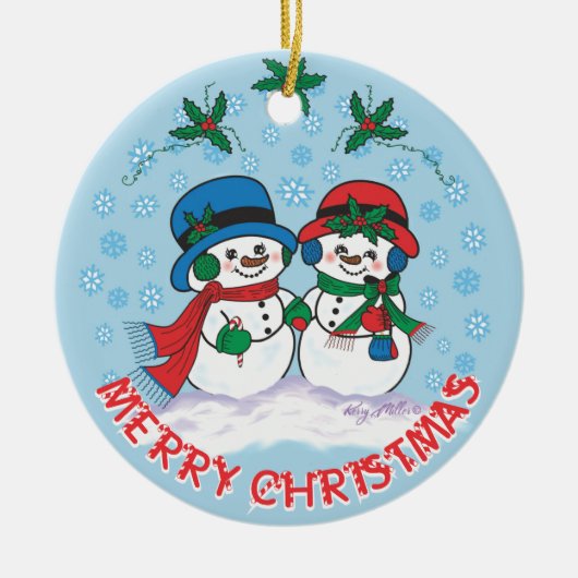 Snowman Ceramic Ornament (Voorkant)