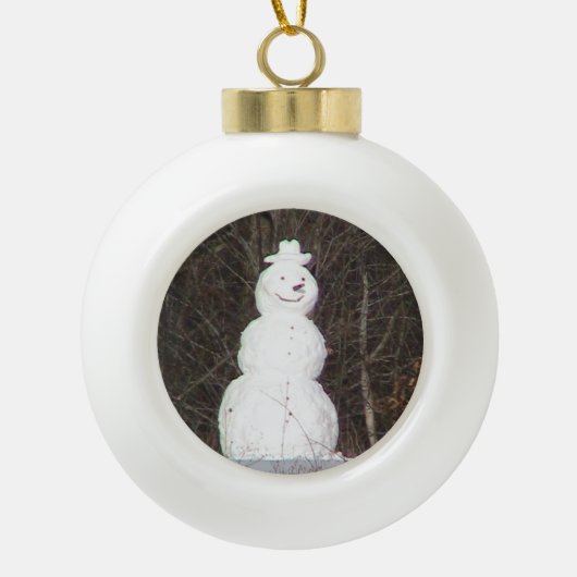 Snowman Ceramic Ornament (Voorkant)