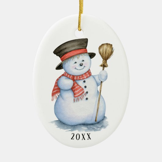 Snowman Ceramic Ornament (Voorkant)