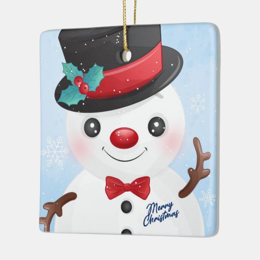 Snowman Ceramic Ornament (Links)