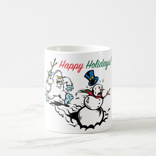 Snowman Chase Prettige feestdagen Mok (Center)