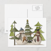 Snowman Chat Briefkaart (Voorkant / Achterkant)