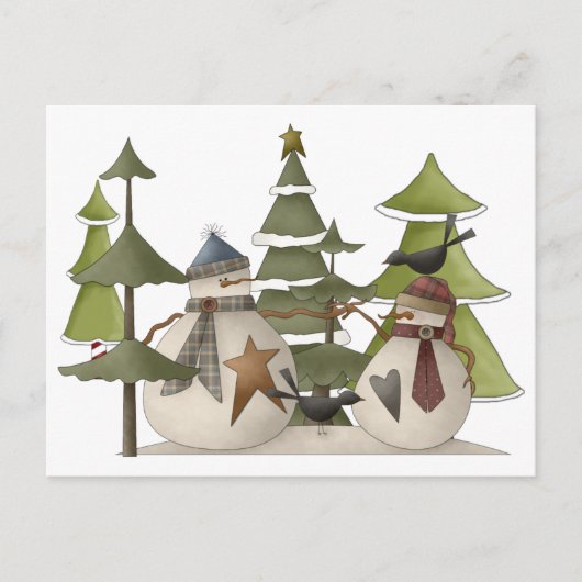 Snowman Chat Briefkaart (Voorkant)