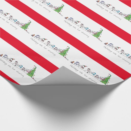 Snowman Chat Holiday Cadeaupapier (Hoek)