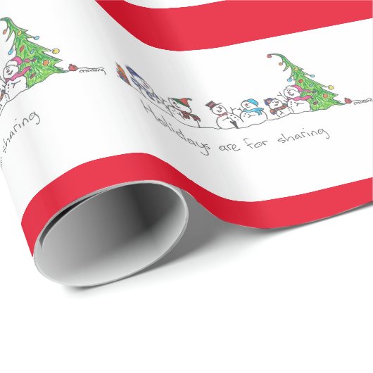 Snowman Chat Holiday Cadeaupapier (Rol Hoek)