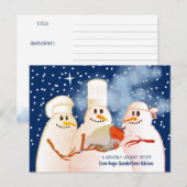Snowman Chef cooking baking foliday recipe card Feestdagenkaart (Voorkant / Achterkant)
