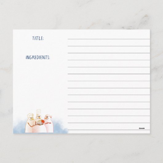 Snowman Chef cooking baking foliday recipe card Feestdagenkaart (Achterkant)