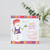 Snowman Chef Holiday Cookie Swap Party Kaart (Staand voorkant)