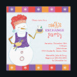 Snowman Chef Holiday Cookie Swap Party Kaart<br><div class="desc">Cute snowman chef en zijn yummy Kerstcupcake ontworpen op aangepaste Winter Holiday Cookie Exchange Party Uitnodigingen. Kom de lekkernij proeven die deze getalenteerde chef voor je heeft gemaakt! (Neem contact op met ujean4791@gmail.com voor aangepast werk en/of coördinerende items.)</div>