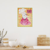 Snowman Chef in Schort en Chef's Pet Poster (Keuken)