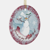 Snowman chef-kok met kerst keramisch ornament (Rechts)