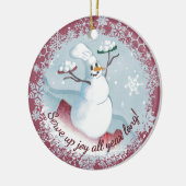 Snowman chef-kok met kerst keramisch ornament (Links)