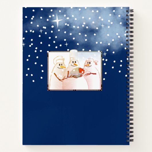 Snowman chef-kok vakantie kookboek recept notitieb notitieboek (Achterkant)