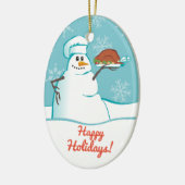 Snowman chef-kokok kerstversiering keramisch ornament (Links)