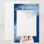 Snowman chef-koks Kerst vakantie menu briefpapier (Voorkant / Achterkant)