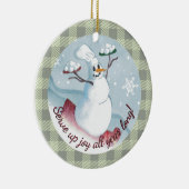 Snowman chef serving snowballs Christmas ornament (Rechts)