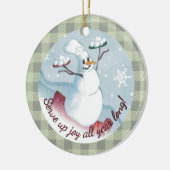 Snowman chef serving snowballs Christmas ornament (Links)