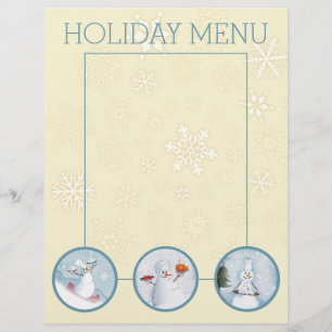 Snowman chefs kerstfeestmenu briefhoofd