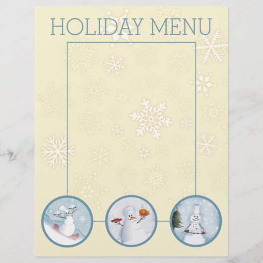 Snowman chefs kerstfeestmenu briefhoofd (Voorkant)