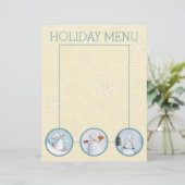 Snowman chefs kerstfeestmenu briefhoofd (Staand voorkant)