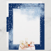 Snowman chefs kerstfeestmenu briefhoofd (Voorkant / Achterkant)