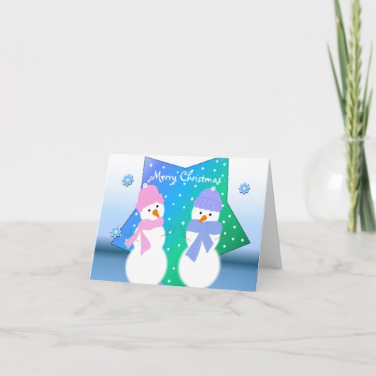 Snowman Children Feestdagen Kaart (Voorkant)