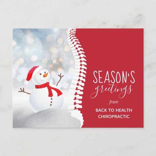 Snowman Chiropractic Feestdagenkaart (Voorkant)