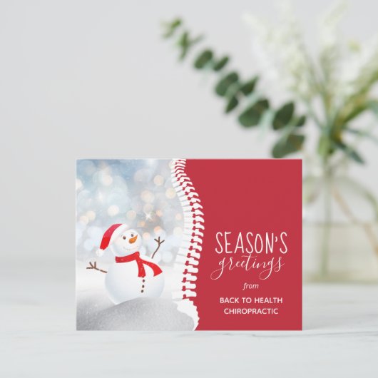 Snowman Chiropractic Feestdagenkaart (Staand voorkant)
