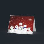Snowman Choir Feestdagen Kaart<br><div class="desc">Snowman Choir singing carols for the day season. Add your own message inside.</div>