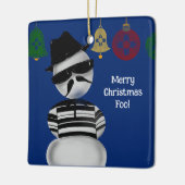 Snowman Cholo New Mexico Kerstversieringen Zia Keramisch Ornament (Links)