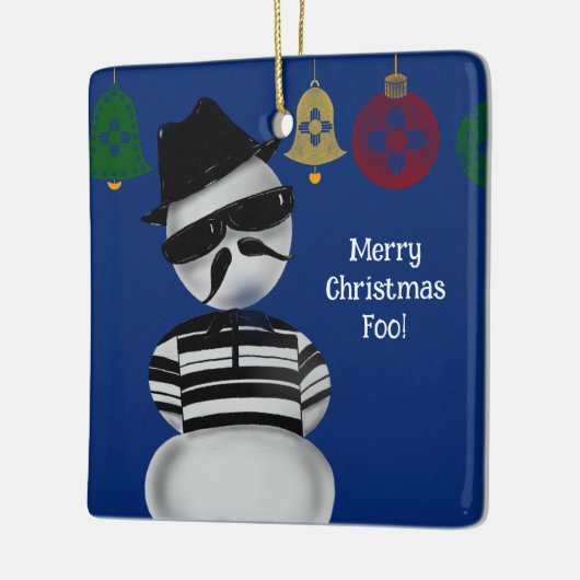 Snowman Cholo New Mexico Kerstversieringen Zia Keramisch Ornament (Links)