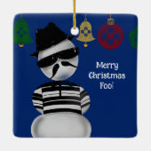 Snowman Cholo New Mexico Kerstversieringen Zia Keramisch Ornament (Achterkant)