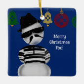 Snowman Cholo New Mexico Kerstversieringen Zia Keramisch Ornament (Voorkant)