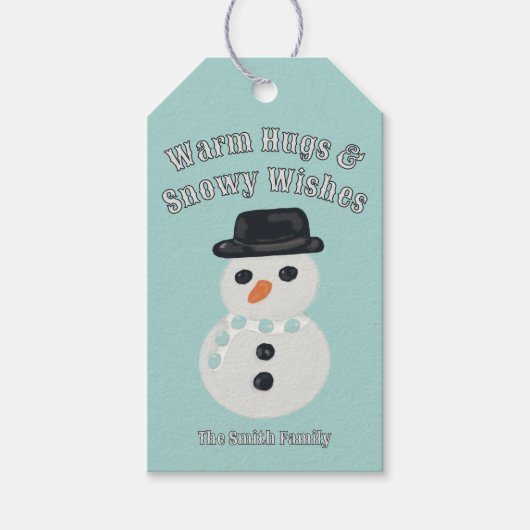 Snowman Christmas Card Cadeaulabel (Voorkant)