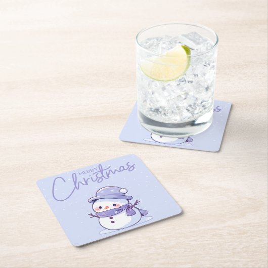 Snowman Christmas Coaster Kartonnen Onderzetters (Insitu)