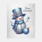 Snowman Christmas Elegant Winter Holidays Fleece Deken (Voorkant)