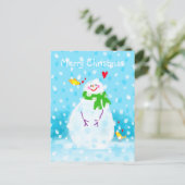 Snowman Christmas Feestdagen Briefkaart (Staand voorkant)
