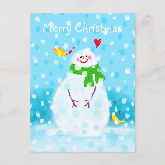 Snowman Christmas Feestdagen Briefkaart (Voorkant)
