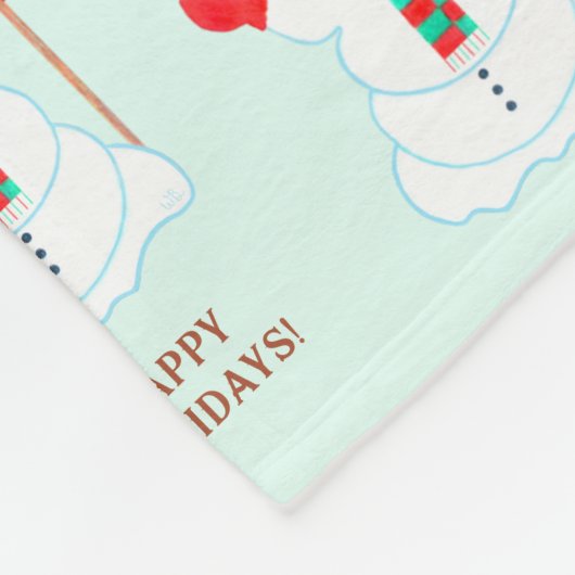 Snowman Christmas Fleece Deken (Hoek)